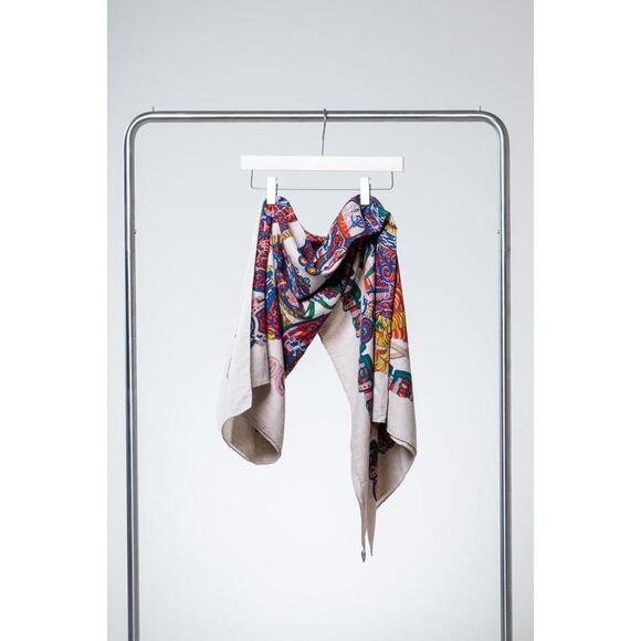 Hermès Sous L'Egide de Mars Cashmere Silk Shawl Scarf - Picture 2 of 7